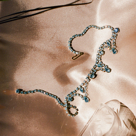 1950s Aquamarine Pointed Gemstone Necklace