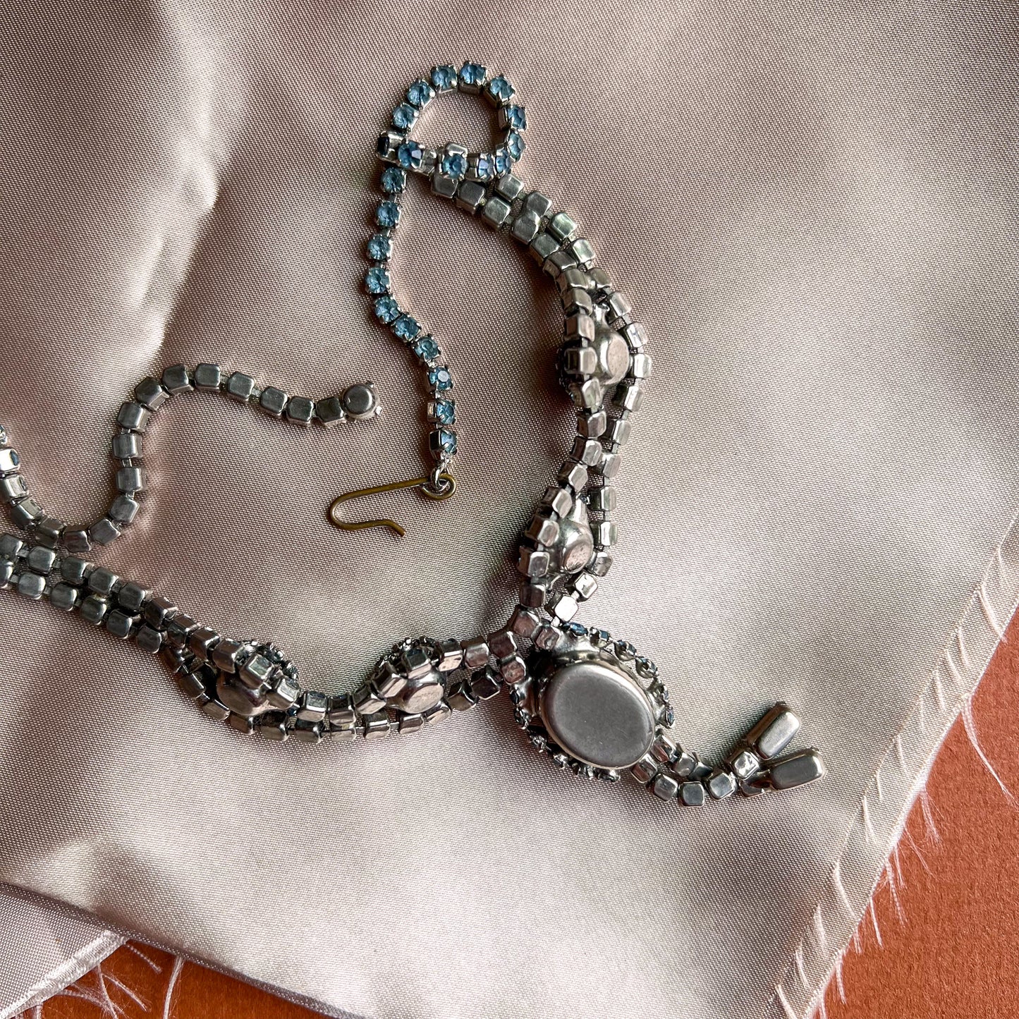 1950s Blue Gemstone Lariat Necklace