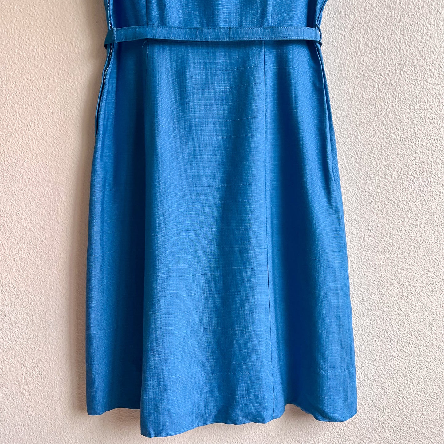 1950s Cerulean Blue Belted Day Dress (L)
