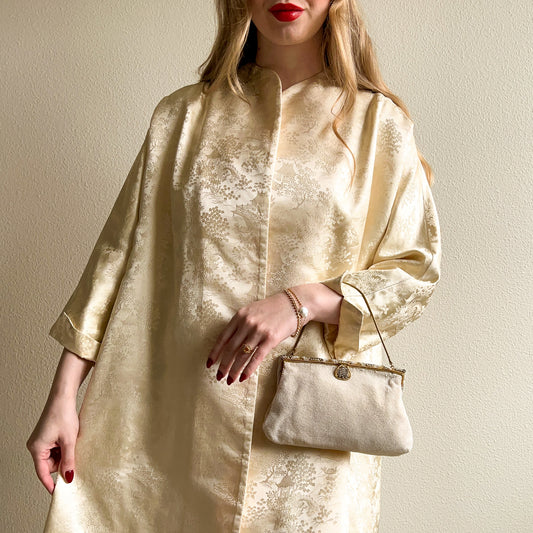 1950s Saks Fifth Avenue White Beaded Handbag