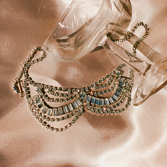 1950s Rhinestone Peter Pan Collar Necklace