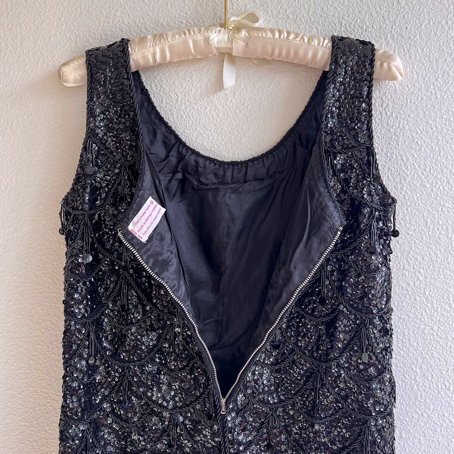1960s Heavy Black Sequined Blouse (S/M)