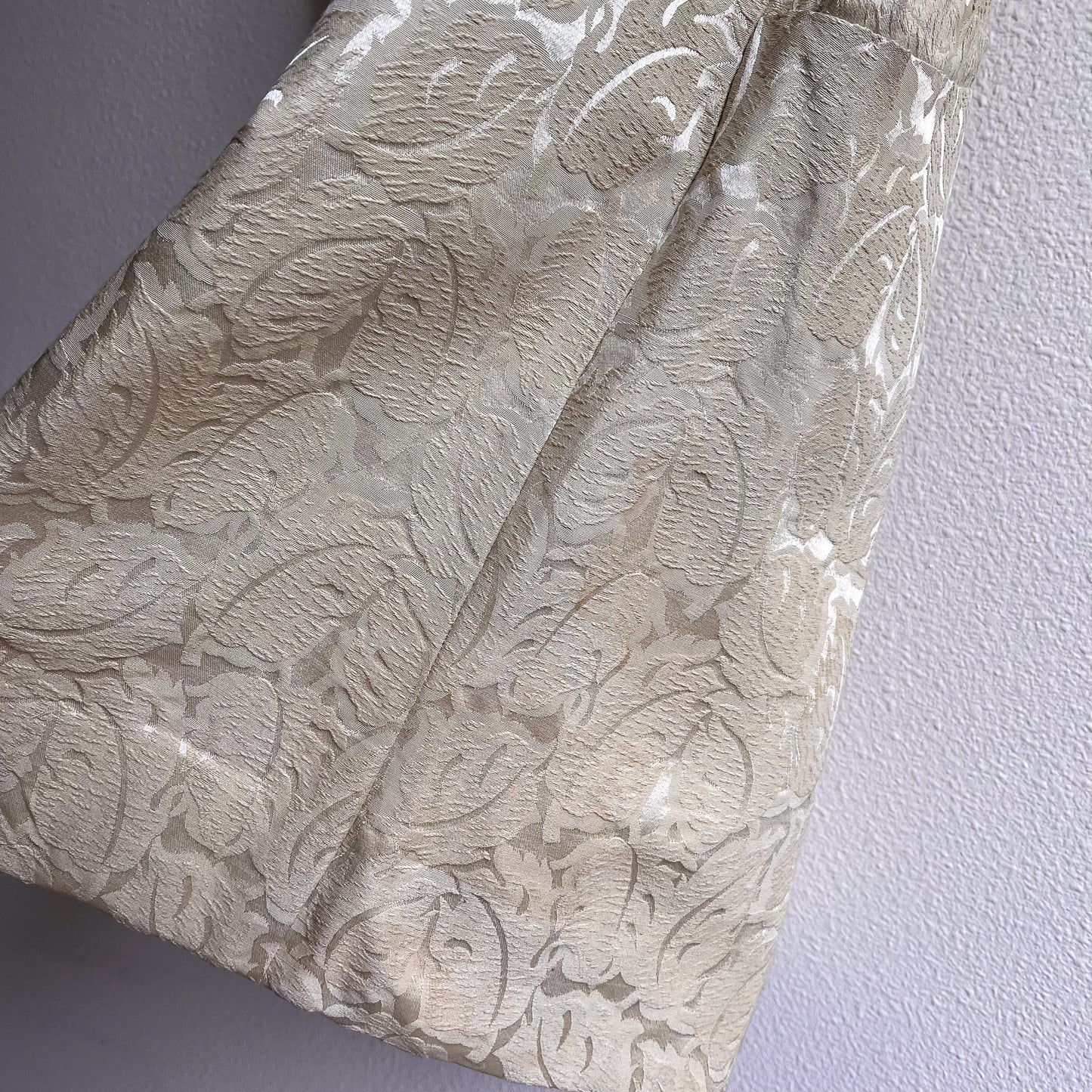 1960s Soft Green Brocade Double-Breasted Dress (M)