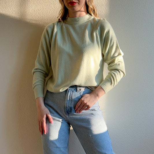 1960s Mint Knit Mock Neck Sweater (M/L)