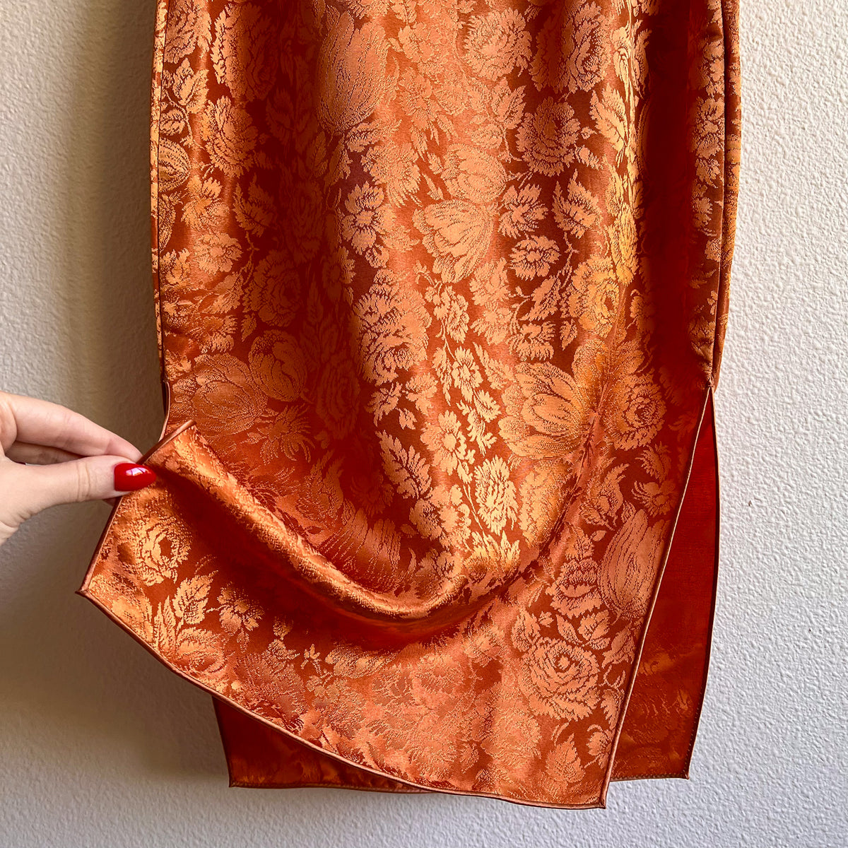 1960s Muted Orange Silk Cheongsam Dress (XS/S)