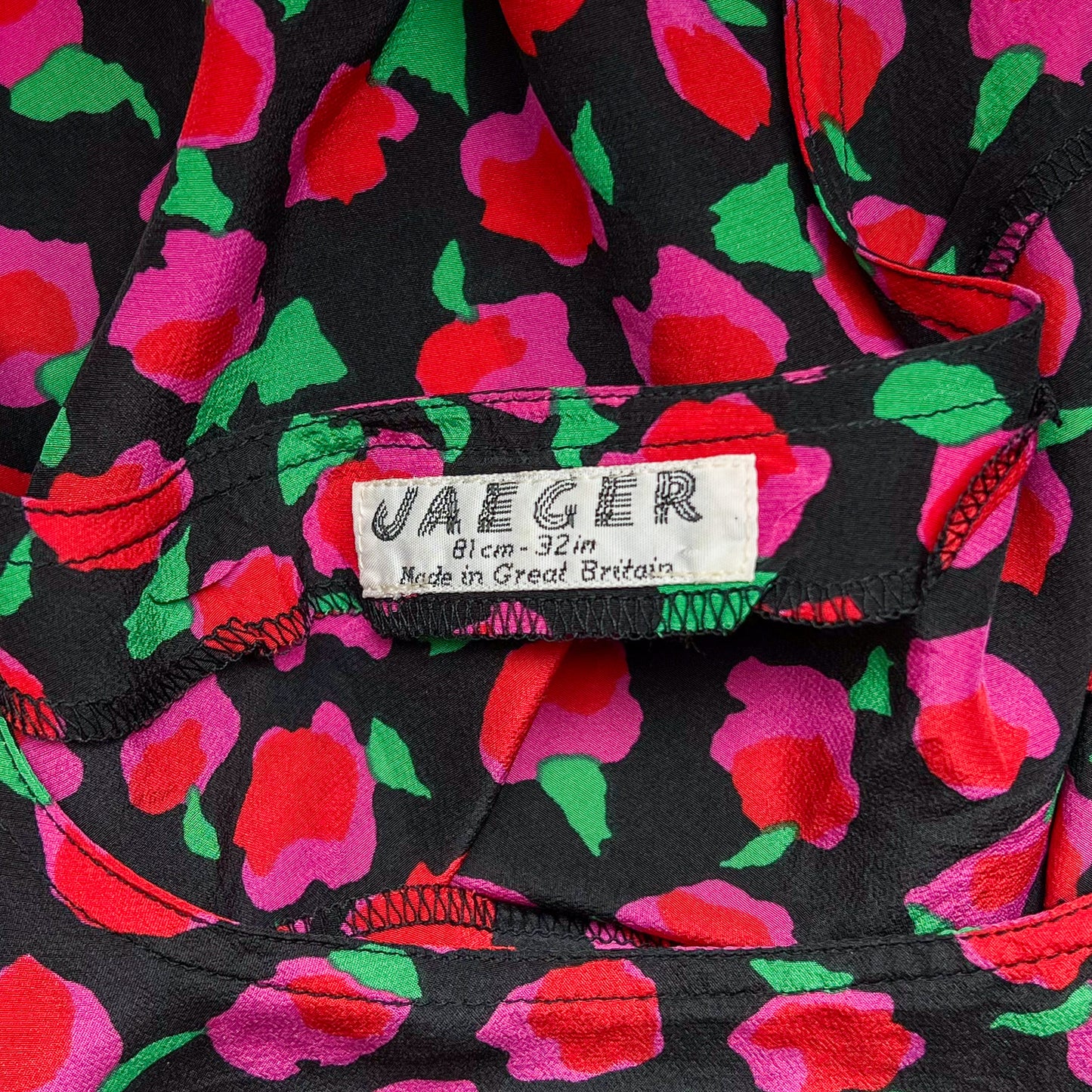 Vibrant 1960s Pink Rosebuds Silk Tank Top (S/M)