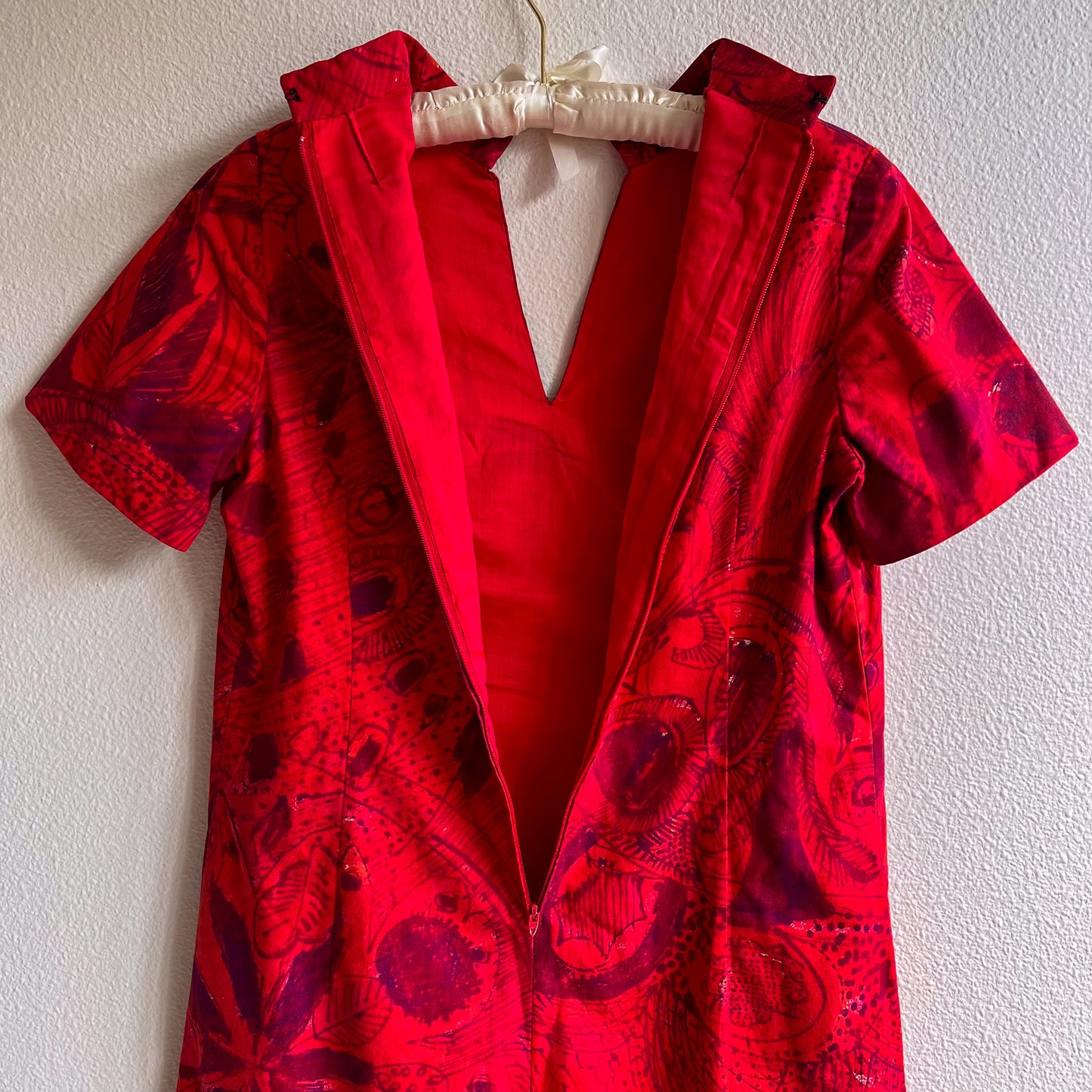 1960s Red Tropical Print Hawaiian Dress (S/M)