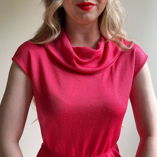 1970s Pretty Pink Terry Cloth Dress (S/M)