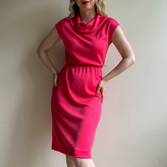 1970s Pretty Pink Terry Cloth Dress (S/M)
