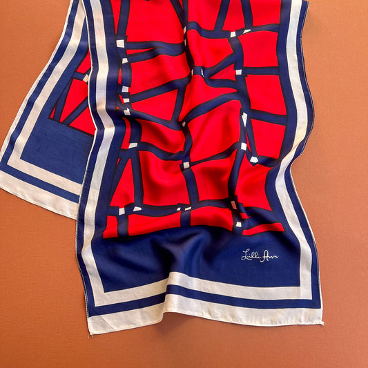 1970s Red, White, and Blue Lilli Ann Scarf