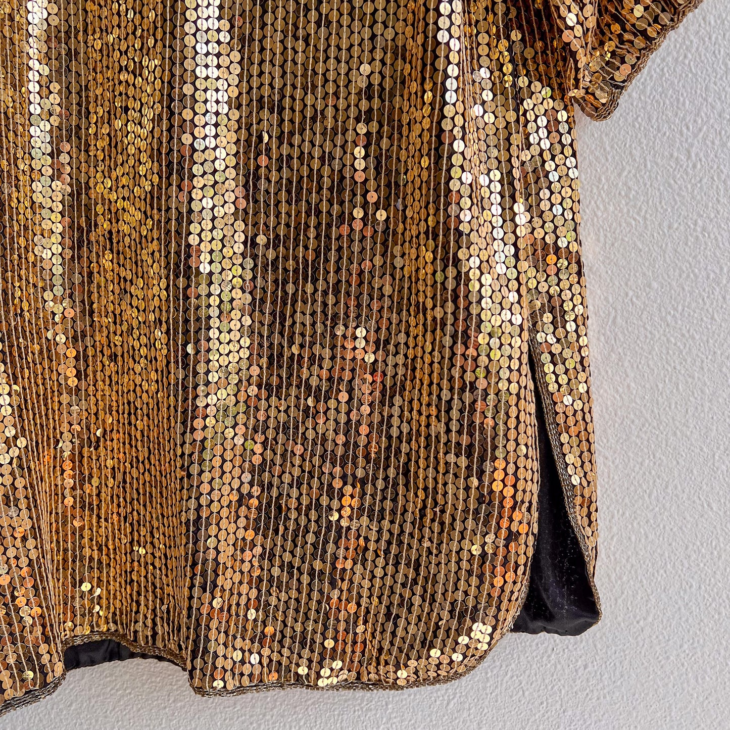 Fabulous 1980s Sparkling Gold Sequined Tunic (M/L)