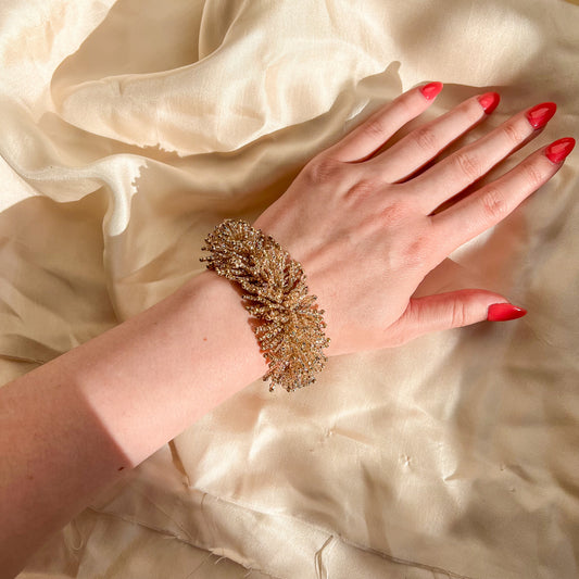 Darling 1980s Iridescent Beaded Fringe Bracelet