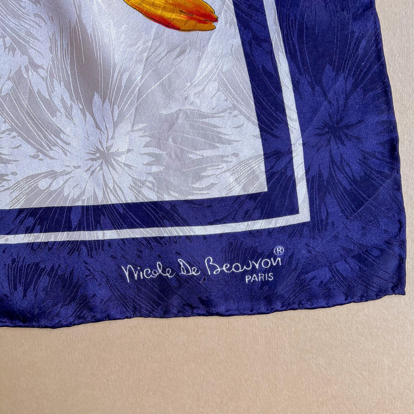 1980s Nicole de Beauvoir Blooming Tulips Silk Scarf