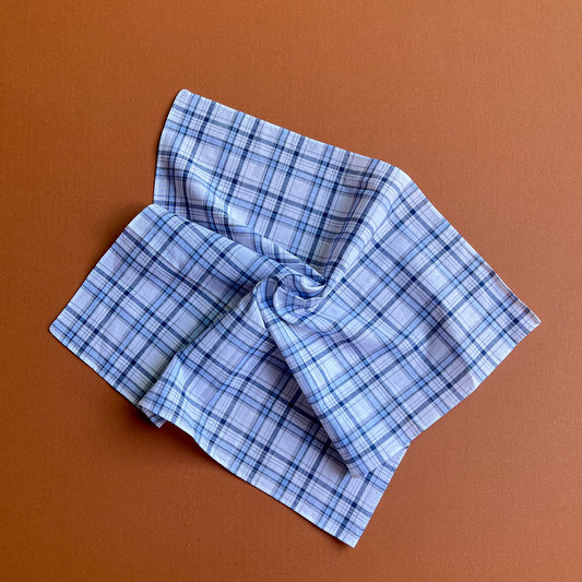 1990s Blue Plaid Handkerchief