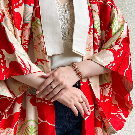 1990s Bright Red Gemstone Bracelet