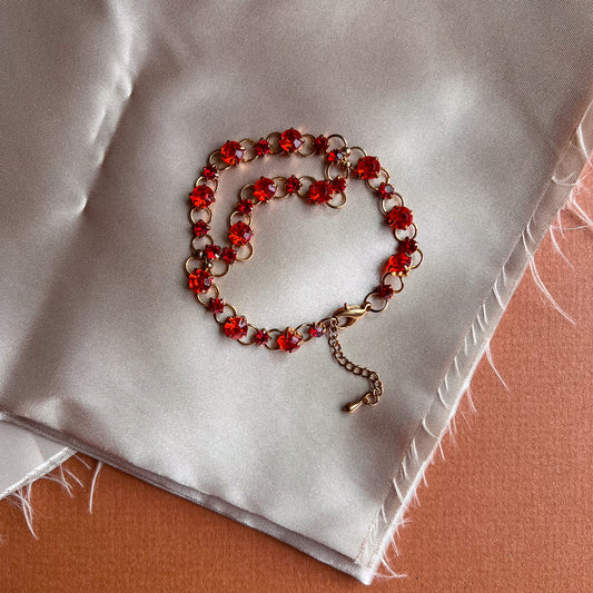 1990s Bright Red Gemstone Bracelet
