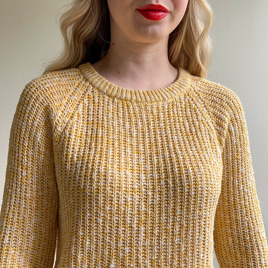 1990s DVF Soft Yellow Open Knit Sweater (S/M)