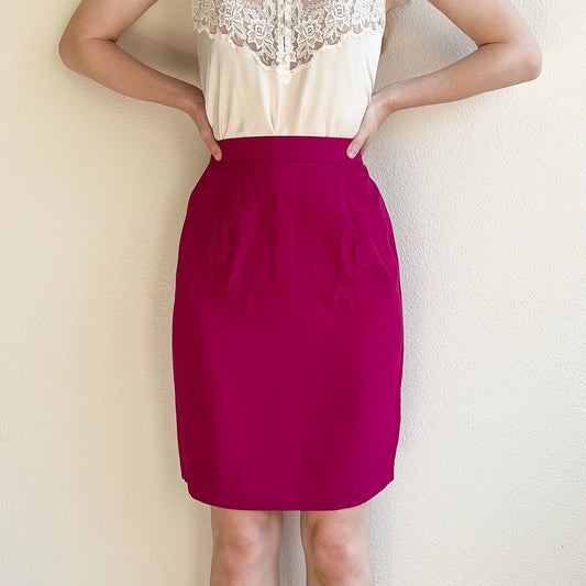 1990s Magenta Pencil Skirt (XS)