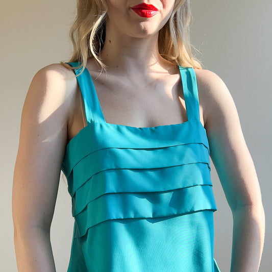 1990s Turquoise Pleated Cami (M)