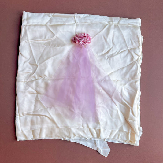 1950s Silk Roses Clip With Tulle Veil