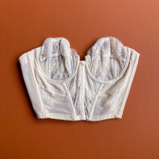 Darling 1950s Ivory Lace Cropped Corset (XS)