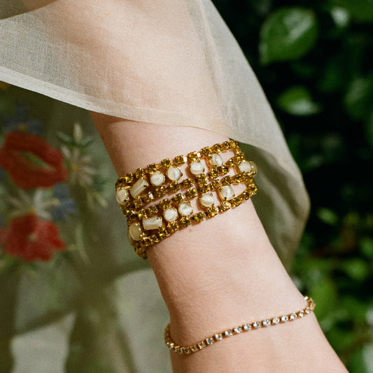 Gorgeous 1960s Citrine Gemstone Bracelet