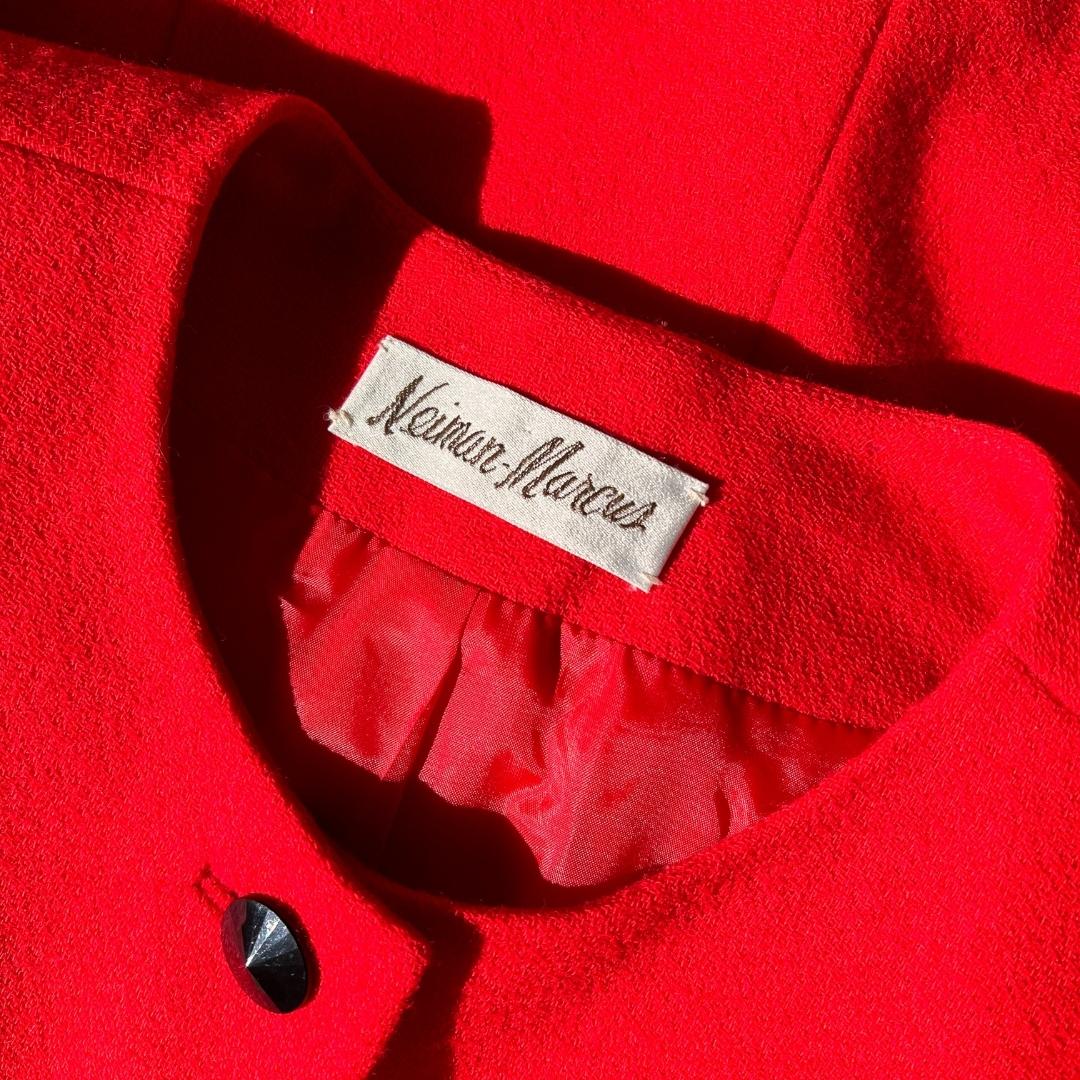1980s Neiman Marcus Bright Red Buttoned Jacket (M/L)