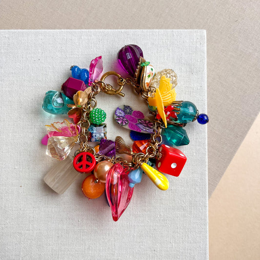 Vintage Bright Colors Charm Bracelet