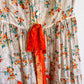 Stunning 1930s Orange Floral Gown With Velvet Bows (XS/S)