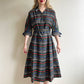 Gorgeous 1940s Striped Silk Dress With Rhinestone Buttons (M/L)