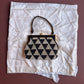 1940s Black and White Triangle Pattern Handbag