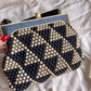 1940s Black and White Triangle Pattern Handbag