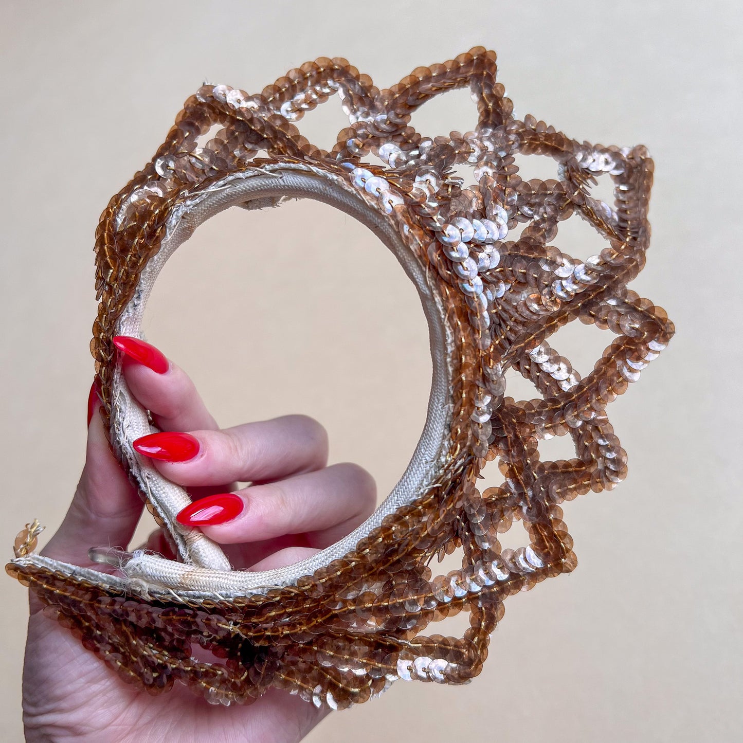 Beautiful 1940s Bronze Sequins Headband