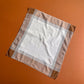 1940s Brown Plaid Handkerchief With "G" Embroidery