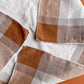 1940s Brown Plaid Handkerchief With "G" Embroidery