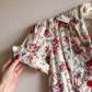 1940s Floral Print Cotton Dress With Red Buttons (XS/S)