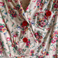 1940s Floral Print Cotton Dress With Red Buttons (XS/S)