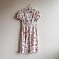 1940s Floral Print Cotton Dress With Red Buttons (XS/S)