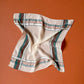 1940s Ivory Handkerchief With Plaid Border