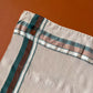 1940s Ivory Handkerchief With Plaid Border