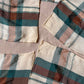 1940s Ivory Handkerchief With Plaid Border