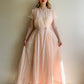 1940s Pale Pink House Dress With Pear Pattern (M/L)