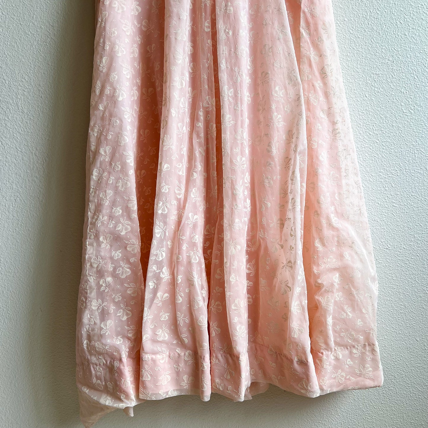 1940s Pale Pink House Dress With Pear Pattern (M/L)