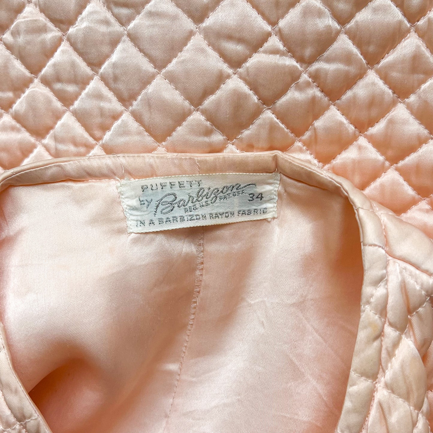 1940s Pink Quilted Silk Bed Jacket (XS/S)