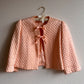 1940s Pink Quilted Silk Bed Jacket (XS/S)