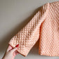 1940s Pink Quilted Silk Bed Jacket (XS/S)