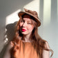 1940s Straw Hat With Brown Netting