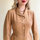 Darling 1940s Taupe Silk Buttoned Jacket (XS/S)