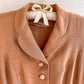 Darling 1940s Taupe Silk Buttoned Jacket (XS/S)