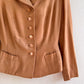 Darling 1940s Taupe Silk Buttoned Jacket (XS/S)